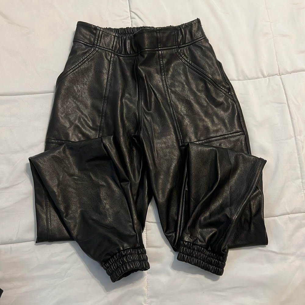 Spanx Faux leather joggers